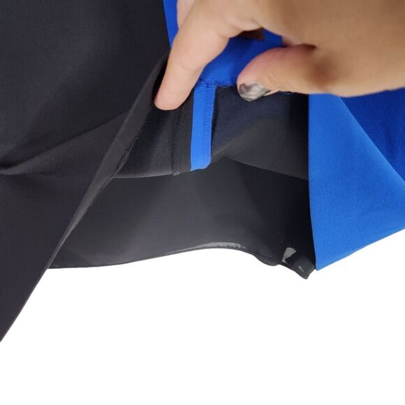 ALICE + OLIVIA Dress Womens 4 Black Blue Colorblock Sleeveless Mini Retro Shift - Picture 4 of 9